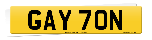 Registration number GAY 70N
